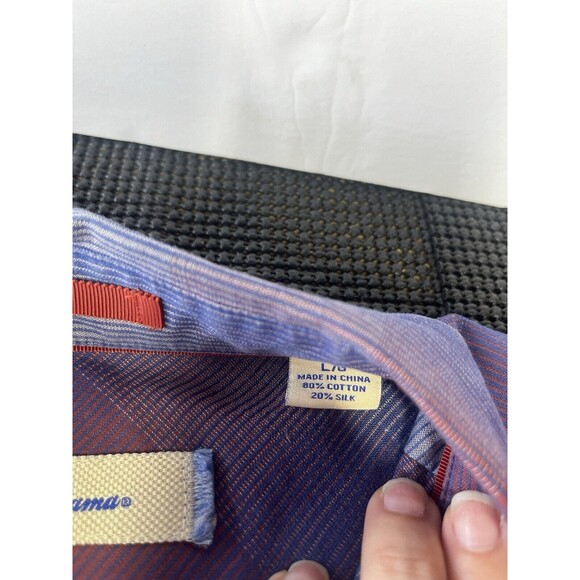 Tommy Bahama Shirt Mens L Red Burgundy Button Up Casual Silk Blend Long Sleeve‎ - Picture 3 of 6